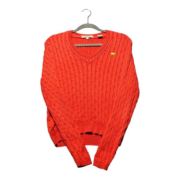 Masters Cableknit sweater women’s medium Bobby jones v-neck - Picture 1 of 11